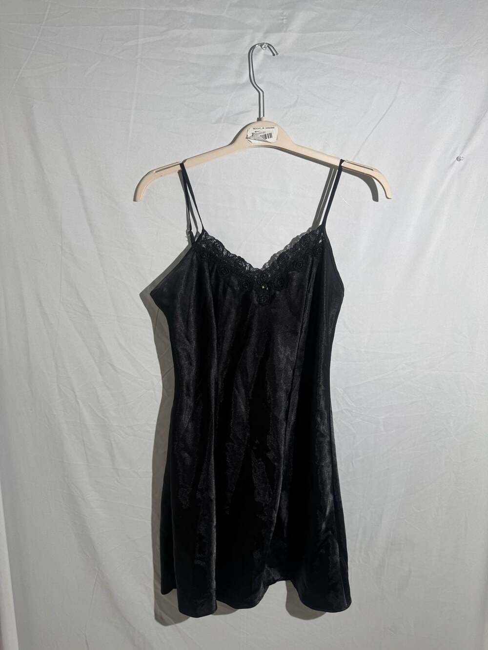 Sophia By Delicates Vintage Black Lace Slip Dress Womens Small Satin Goth Chemis